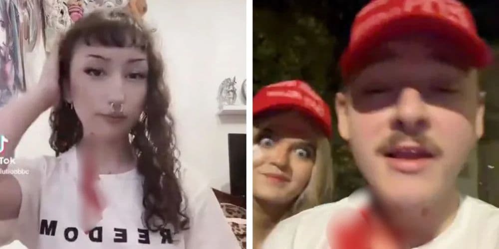 TikTokers mocking Charlie and Erika Kirk